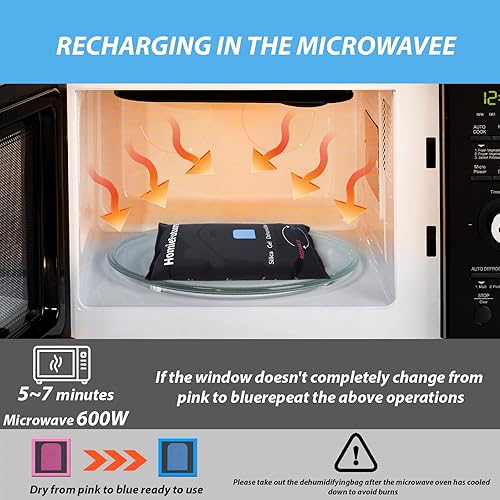 Miniatura 6 de Bolsa deshumidificadora de coche de 35.27 oz con alfombrilla antideslizante para tablero de instrumentos  Desecante de gel de sílice recargable para