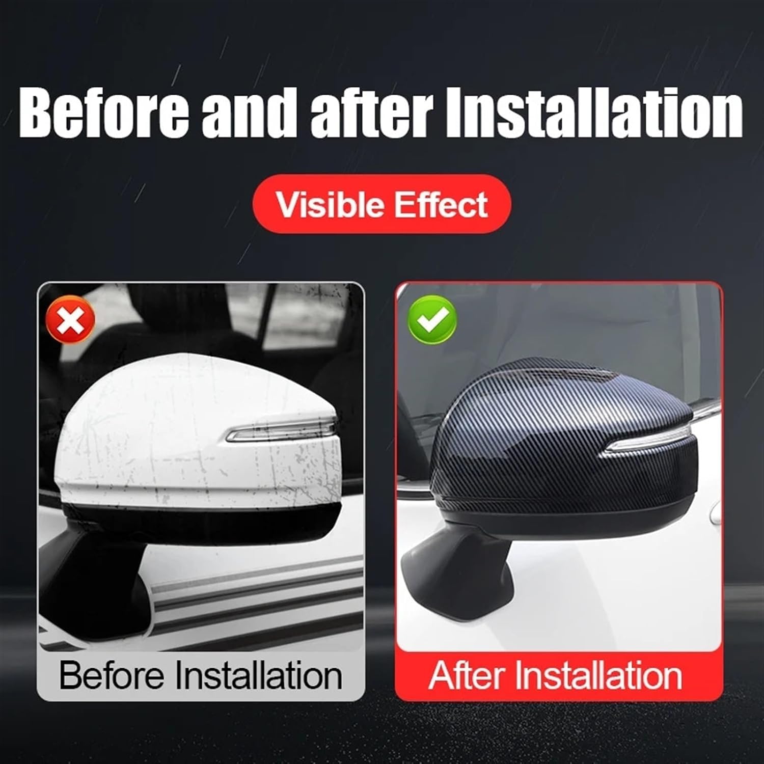 Kiyah Compatible for Land Cruiser 300 2021 2022 2023 Rearview Mirror Covers LC300 Exterior Decoration Accessories Upgraded Tuning VXR GXR