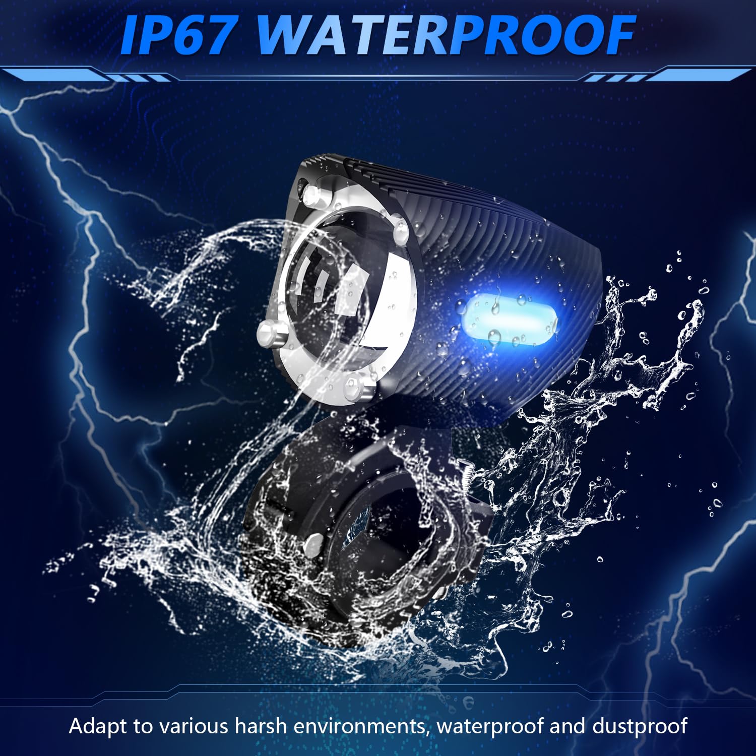 Shkalacar Fendinebbia per Moto a LED, Fari supplementari Moto da 120 W 18000LM IP67 Impermeabili con staffe di Montaggio per Camion Pick-up Carrello da Golf SUV ATV, 1 Paio