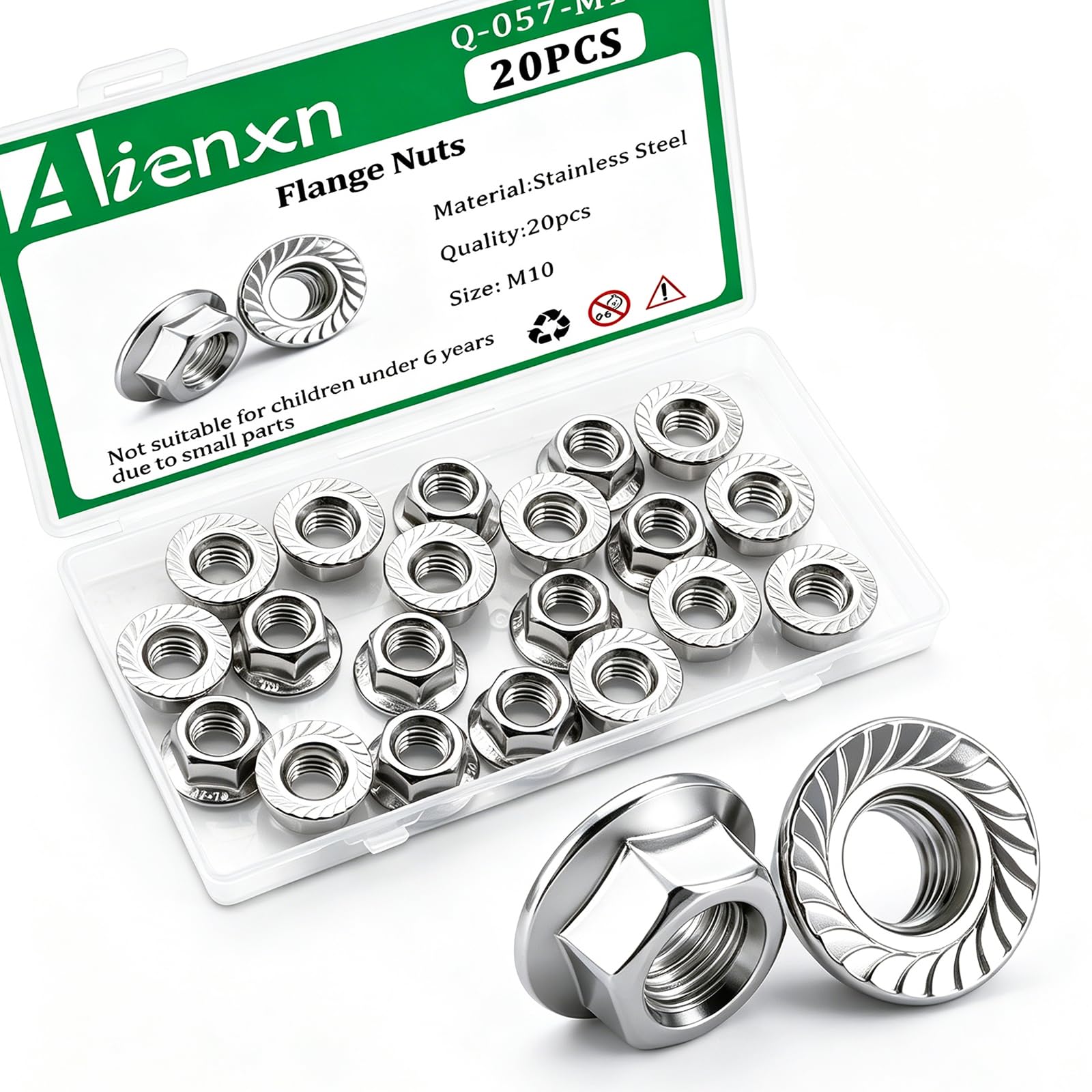 Stainless Steel Flange Nuts - 140 Piece Set -9