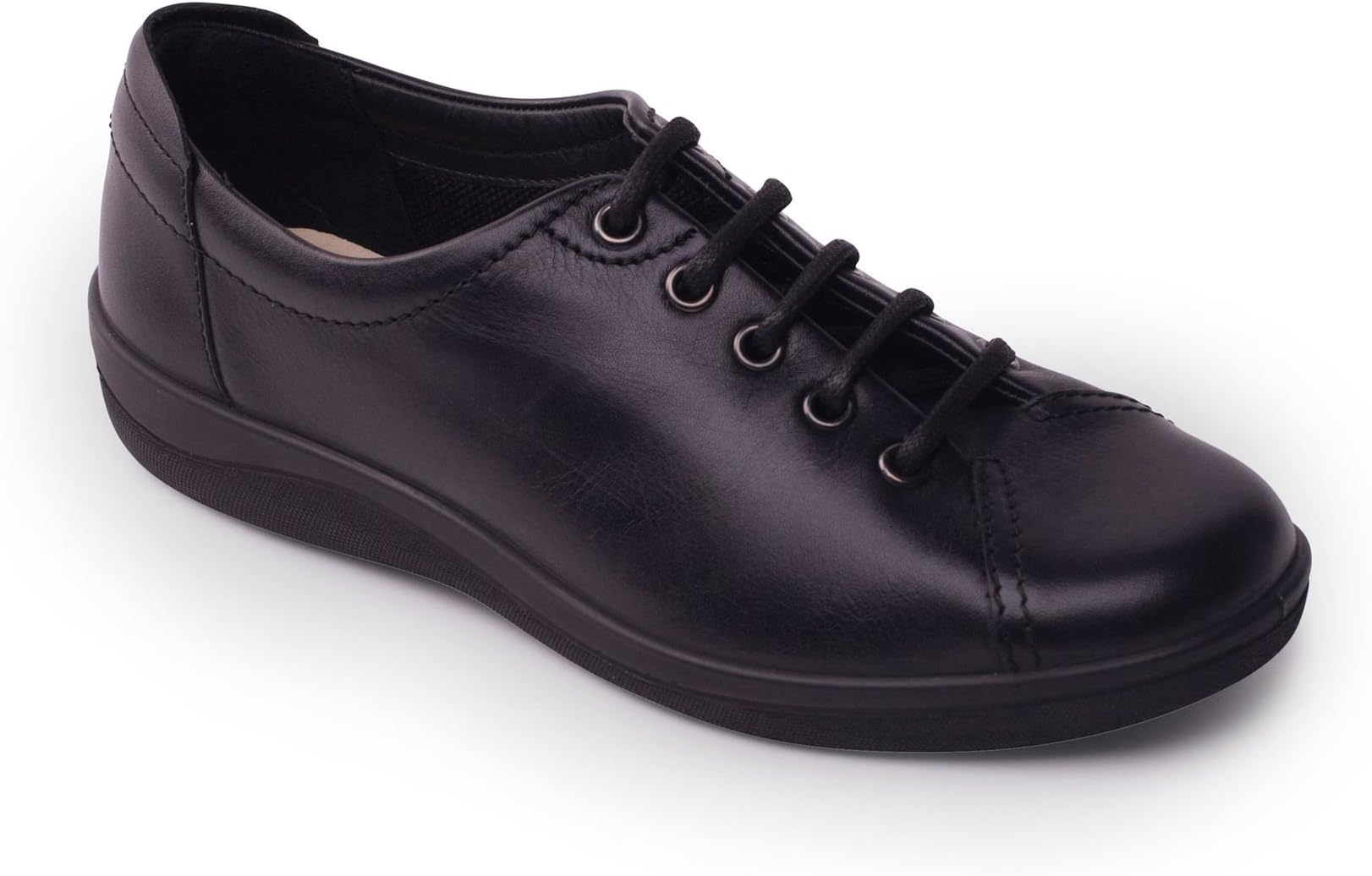 Padders Womens Ladies Shoes - Galaxy 2 - Soft Leather Upper - Wide E Width Fit - Black - Size 8 UK