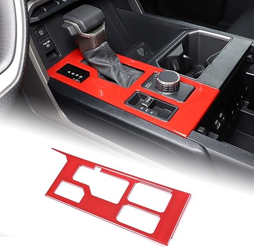 Aunginsy Cubierta de panel de palanca de cambios de control central de automóvil para ToyotTundraSequoia 2022-2023 Consola de palanca de cambios de