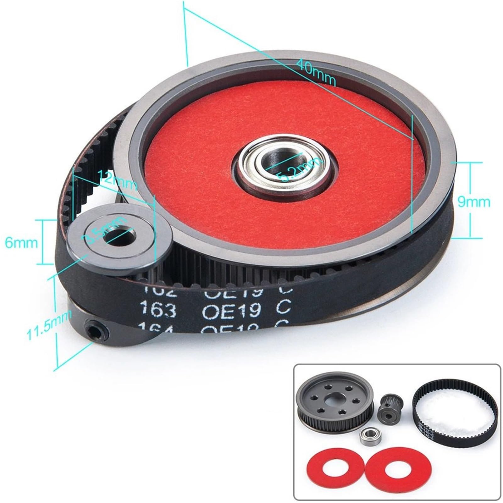 Per Axial Per SCX10 Per Wraith 1:10 Sistema Ingranaggi Trasmissione Con A Cinghia 3.17/5.0mm RC Crawler Auto Motor Gear Pezzi Ricambio Accessori Giocattoli Rc