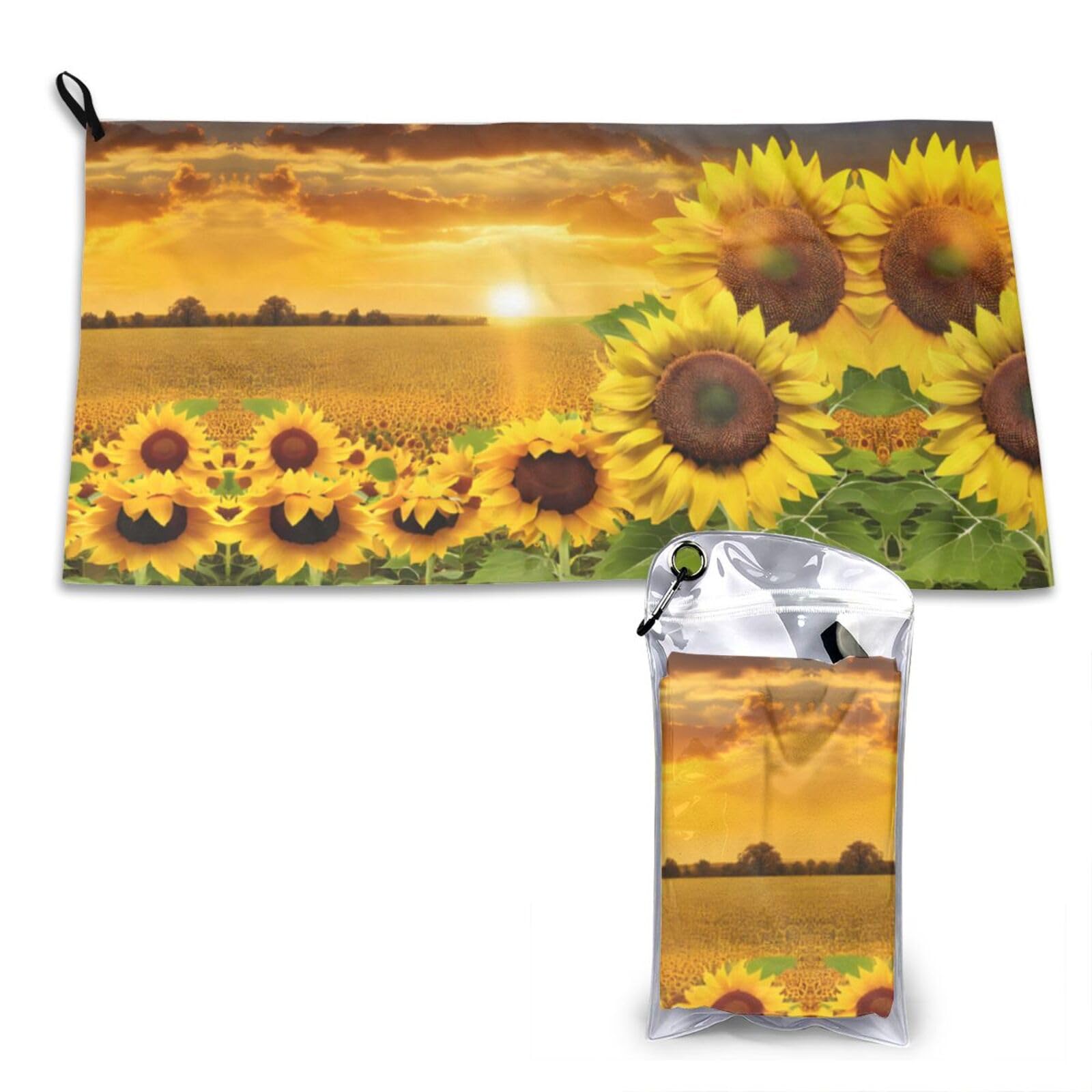 Sunflower Field Print Cooling Towel, Gym Towel,Cooling Towels For Neck, Soft Breathable Travel Cool Towel,Sports Towels For Gym,Camping