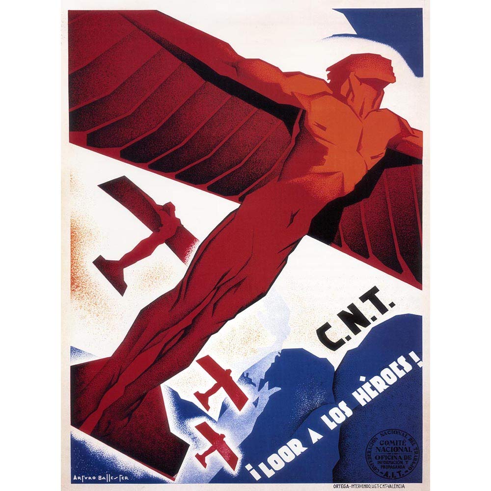 Wee Blue Coo War Spanish Civil Cnt Communist Heroes Spain Vintage Advertising Art Print Poster Wall Decor 12X16 Inch