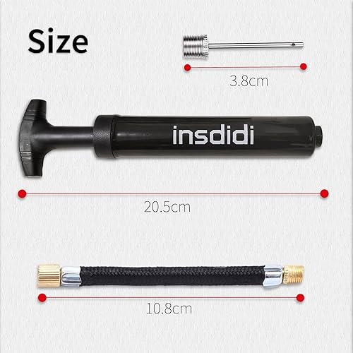 Miniatura 7 de Bomba de bola para pelotas deportivas, bomba de aire portátil con 8 agujas, 2 boquillas, 1 manguera de extensión para baloncesto, fútbol, voleibol,