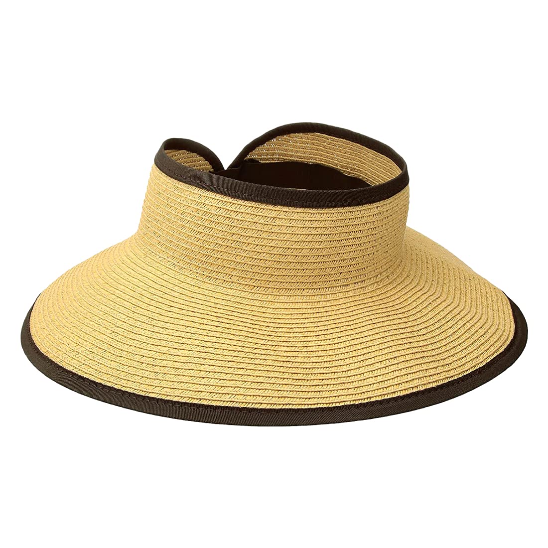 San Diego Hat Co. Women's Camel One Size Ultrabraid Visor With Ribbon Binding, And Sweatband, One Size