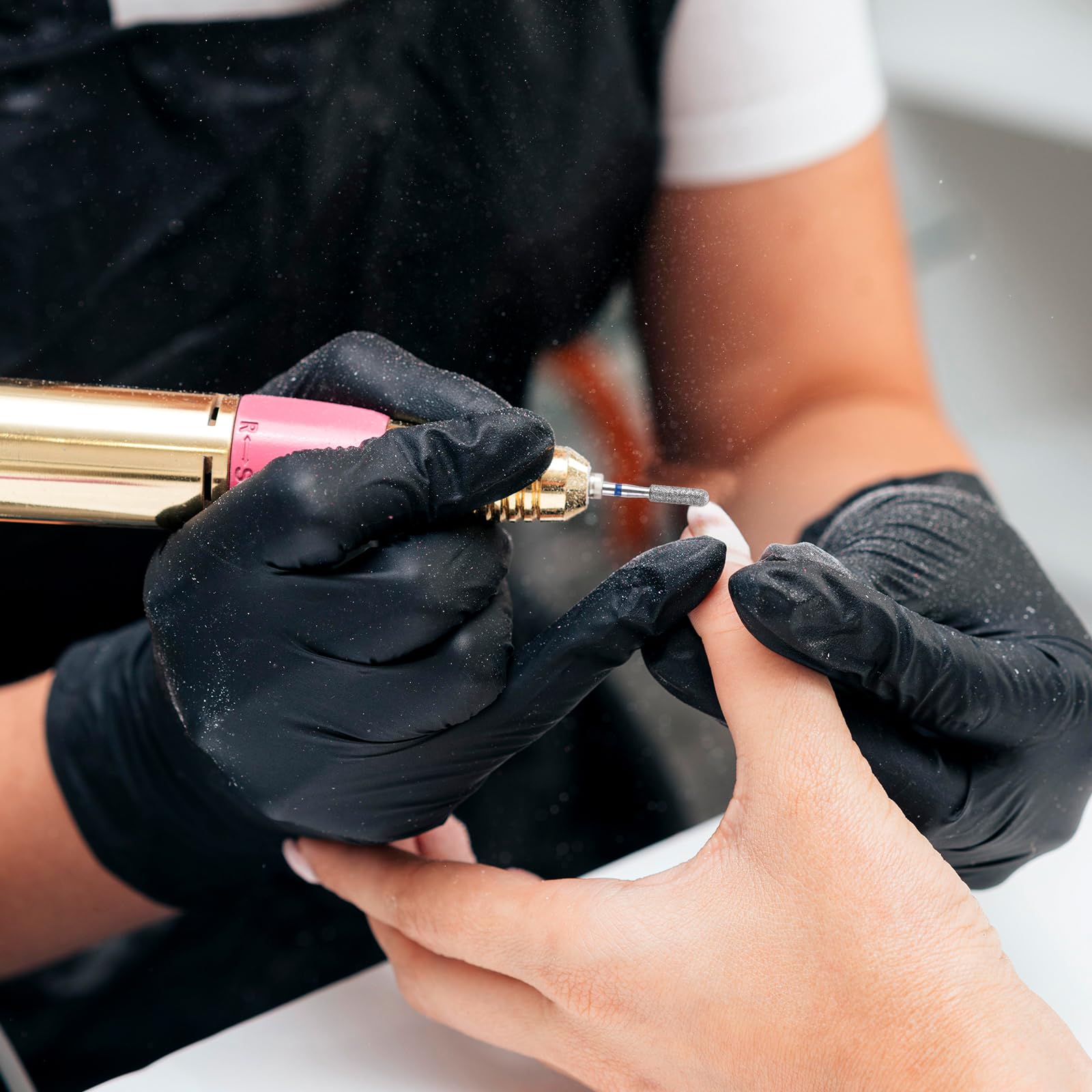 Sibba 5 Brocas de Seguridad para Uñas Broca de Cutícula de Llama para Manicura Rusa Broca Limpia para Cutícula Broca de Diamante para Uñas Cabeza de Bola de Llama Broca de Forma de Aguja