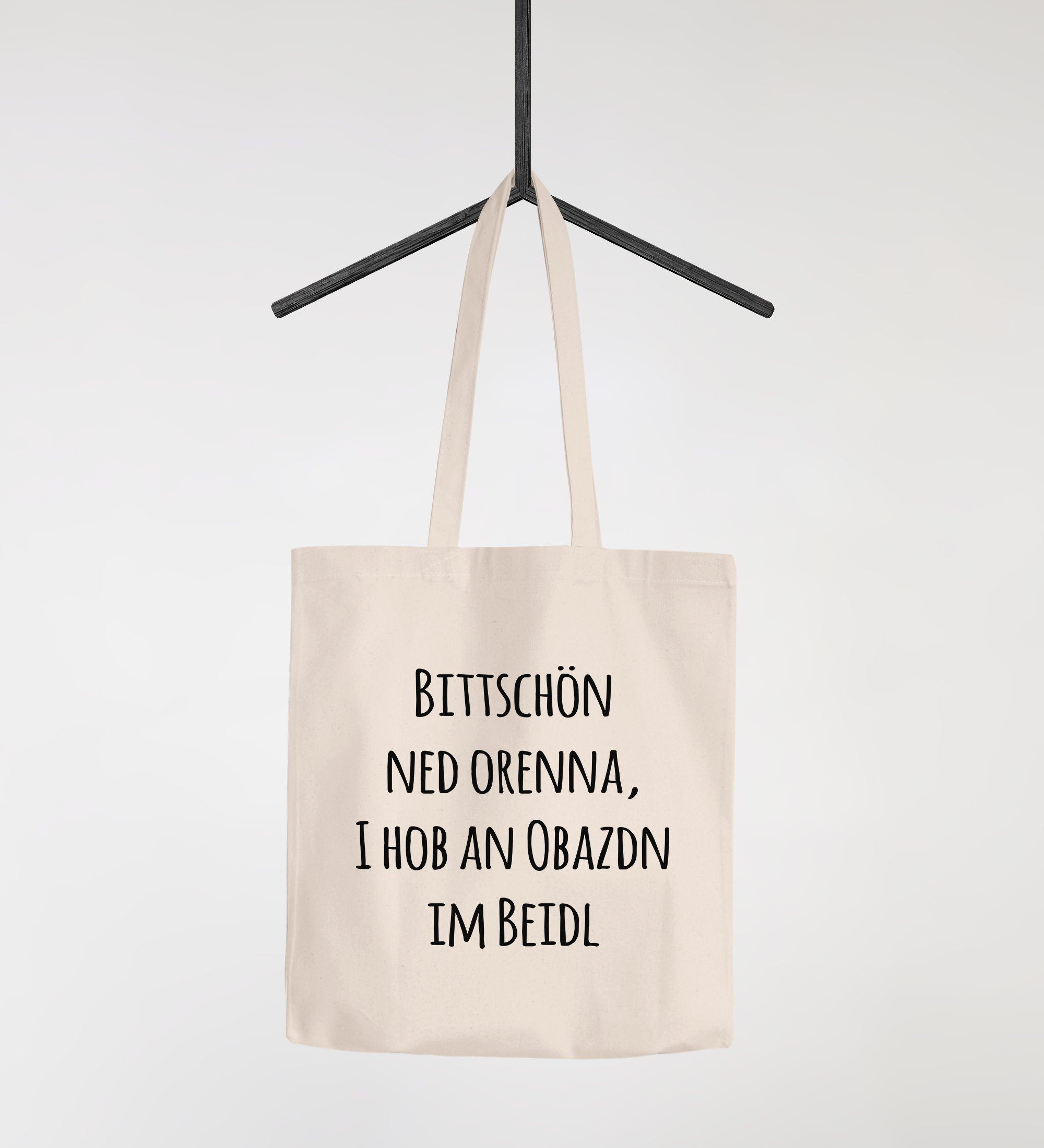 Borsa In Cotone Moon Works 'bittschoen Ned Orenna' - Shopper Bavarese Con Scritta Divertente, 38x42 Cm