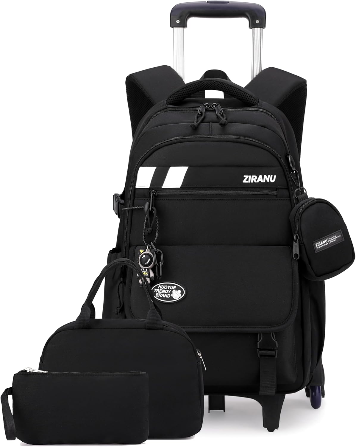 EKUIZAI 3PCS Boys Rolling Backpack for School Kids Wheeled School Bags with Wheels Trolley Roller Backpack for Teen Boys