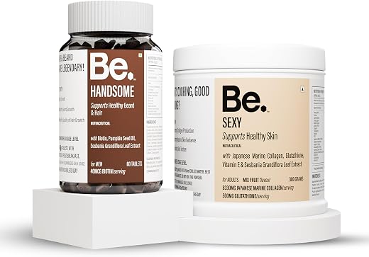 Be Fierce Combo for Him | Collagen & Biotin Supplement Bundle | Supports Radiant Skin, Hair & Beard Growth, Vitality | Mar...
