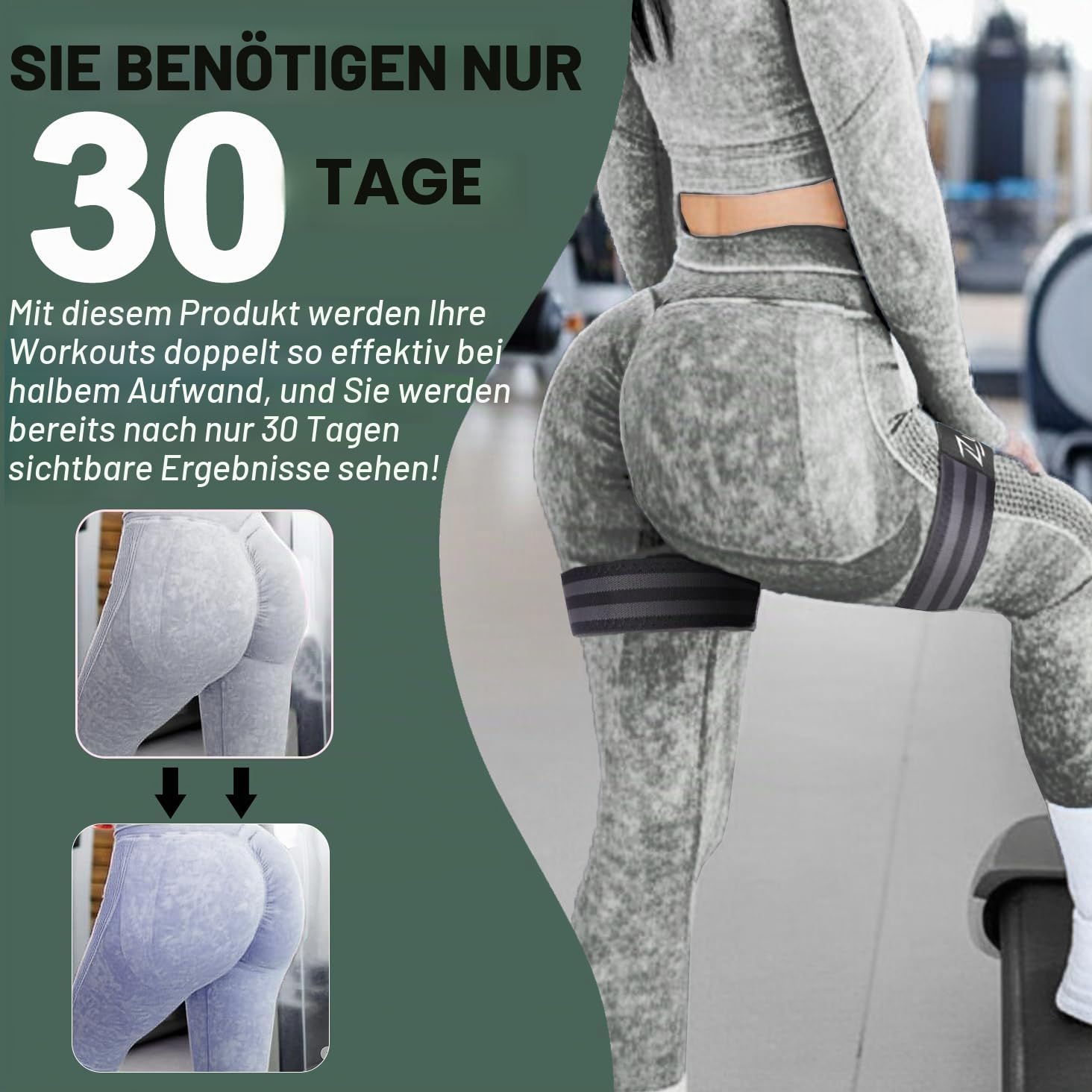 BFR Okklusionsbänder für Frauen, Beine, Gesäß, Hüftaufbau, bequeme, elastische Booty-Bänder für Blutflusstraining, Workouts zum schnellen Anheben von Po, Kniebeugen, Oberschenkel, Fitness