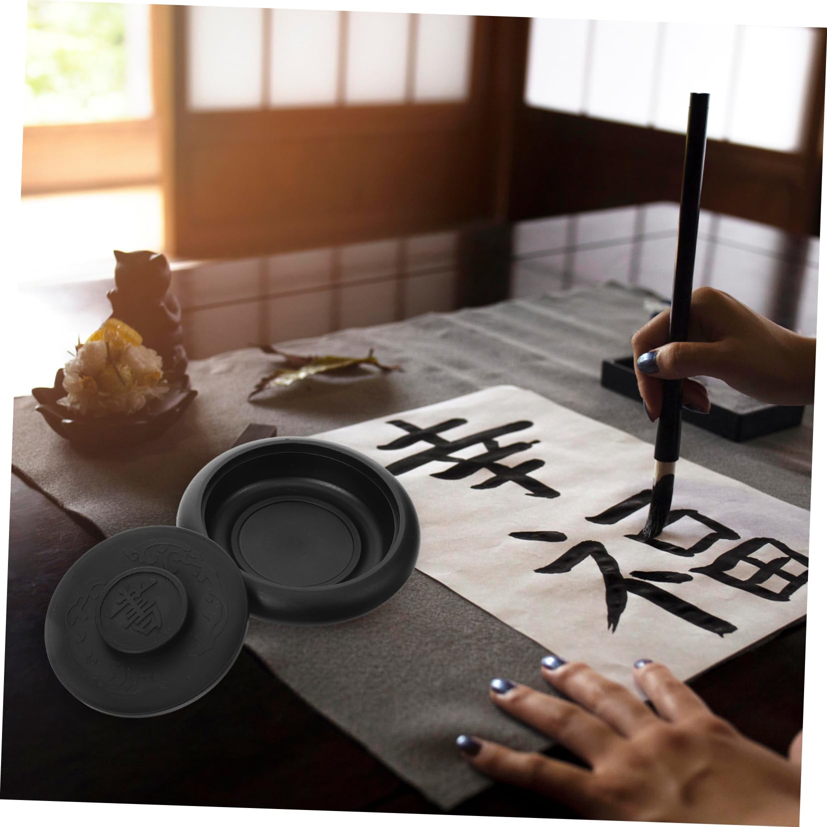 Amazon | Sewroro 古代馬硯 インク砥石 書道絵画パレット 中国段硯 絵