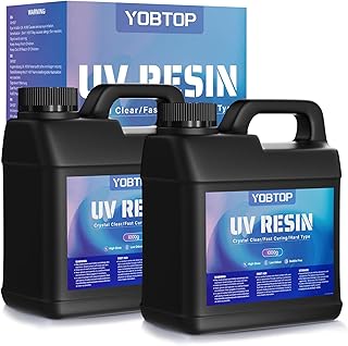 UV Resin 2000g, Upgraded Large Capacity Crystal Clear Uv Resin Set, Odorless, Hard and Fast Curing, Suitable for Jewelry Making, Handmade DIY Crafts, Coating and Casting