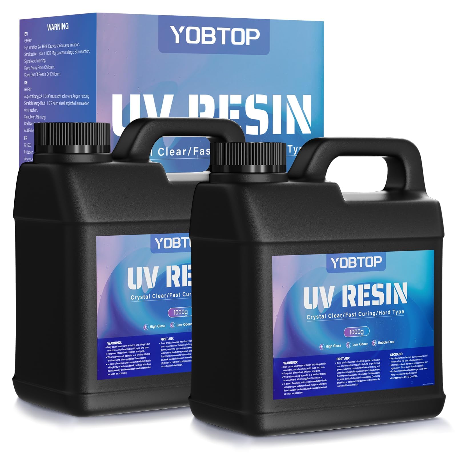 Photo 1 of YOBTOP UV Resin 2000g Bulk, Crystal Clear Fast Curing