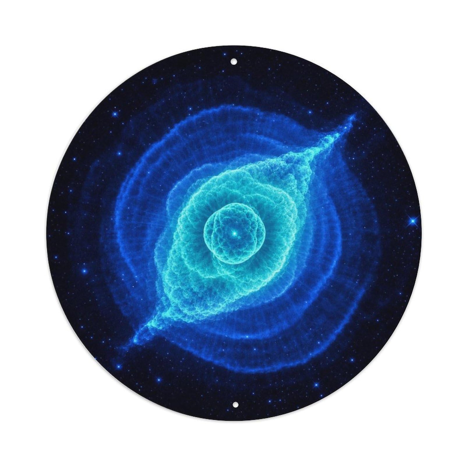 Space Exploration Stellar Sky NGC 6543 Nebula Metal Tin Sign Plaque Wall Decor for Cafe, Man Cave, Club Bar, Office, Home Garden Round Metal Poster 8x8Inch