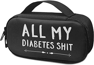 Rnyleeg Diabetes Bags All My Diabetes Shit Print Diabetic Supplies Travel Case Storage Bag Insulated Cooling Bag for Insulin Pens and Diabetic Supplies Storage