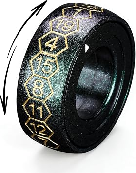DND Green Metal Spinner Ring,Fidget Dice Accessory for Stress Relief
