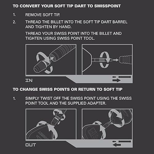 Miniatura 4 de Target Darts Juego de convertidor de dardos de punta suave a punta suiza