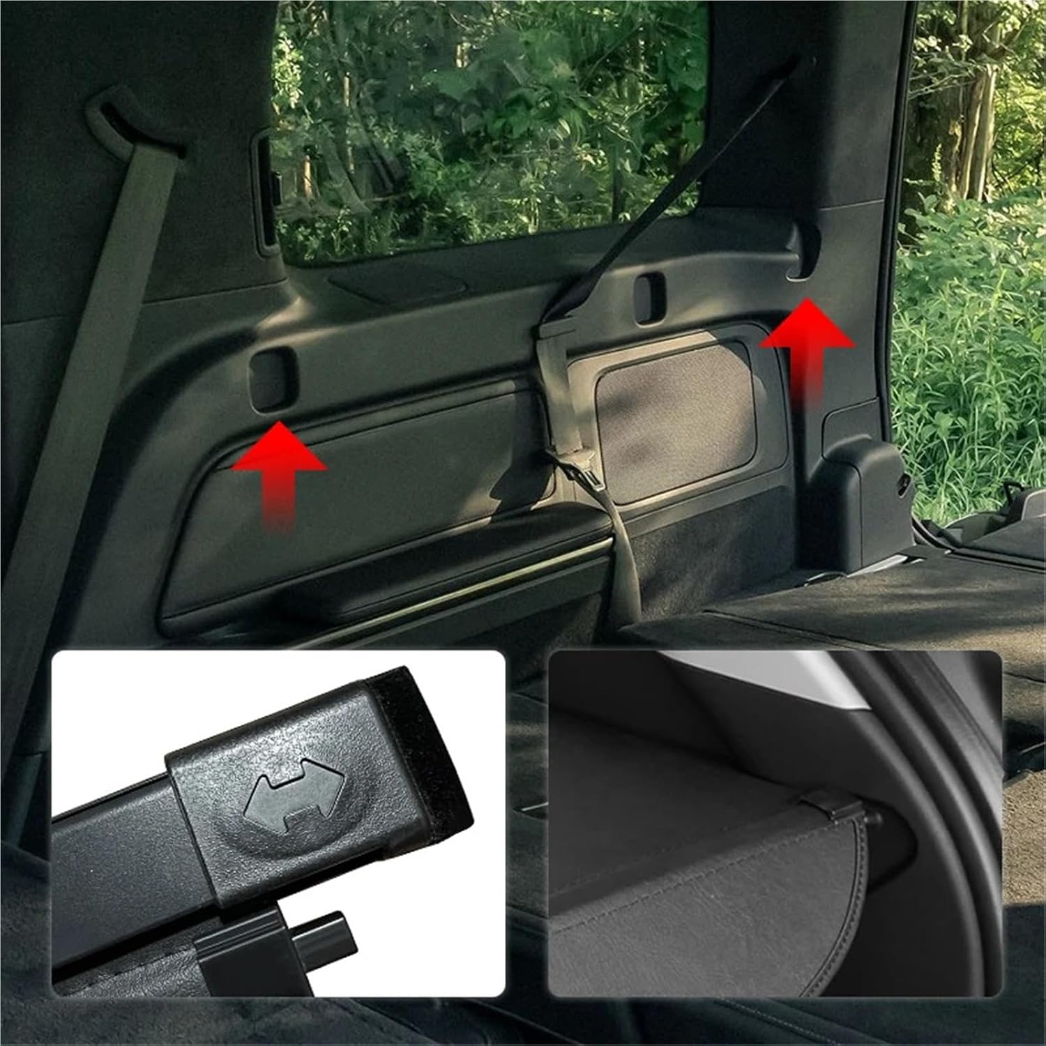 for Rivian R1S Retractable Trunk Cargo Cover Shield Privacy Auto Interior Accessories(Canvas)