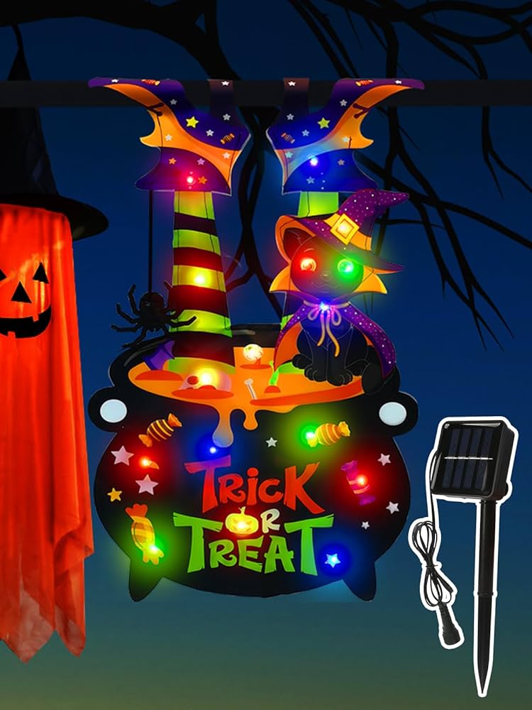 Halloween-Gartenflagge 30,5x45,7 Cm – Doppelseitig, Hexenfüße & Kessel-Motiv, 100% Polyester, Wetterfest