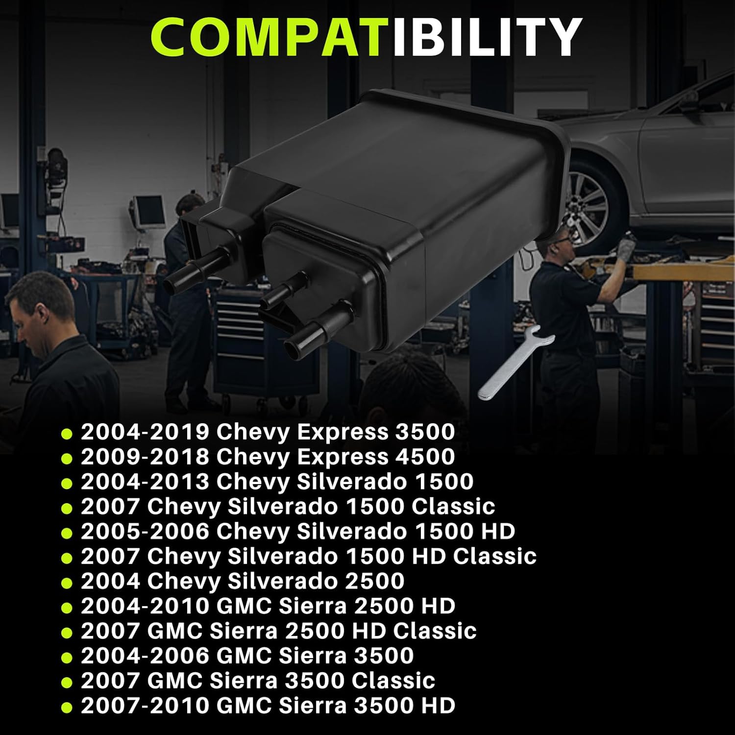 15137021 Fuel Evap Vapor Canister Charcoal Canister Compatible with 2004-2019 Chevy Silverado 1500 Express GMC Savana 3500 4500 GMC Sierra 1500 2500 Replace 911-095 215-608