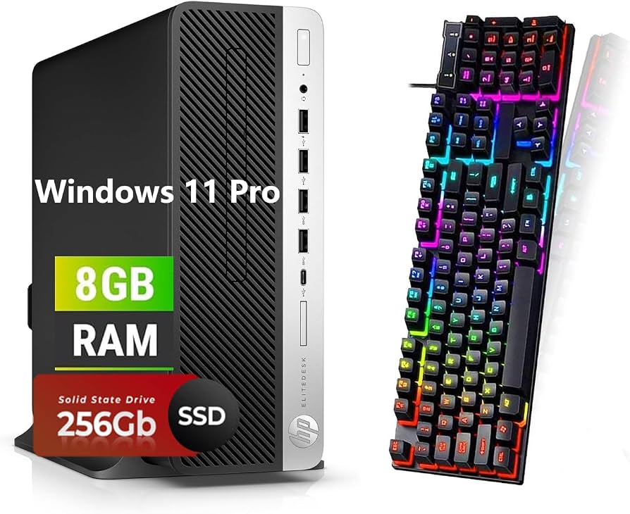 HP EliteDesk 705 G4 SFF Desktop Computer PC, AMD Ryzen 5 2400G
