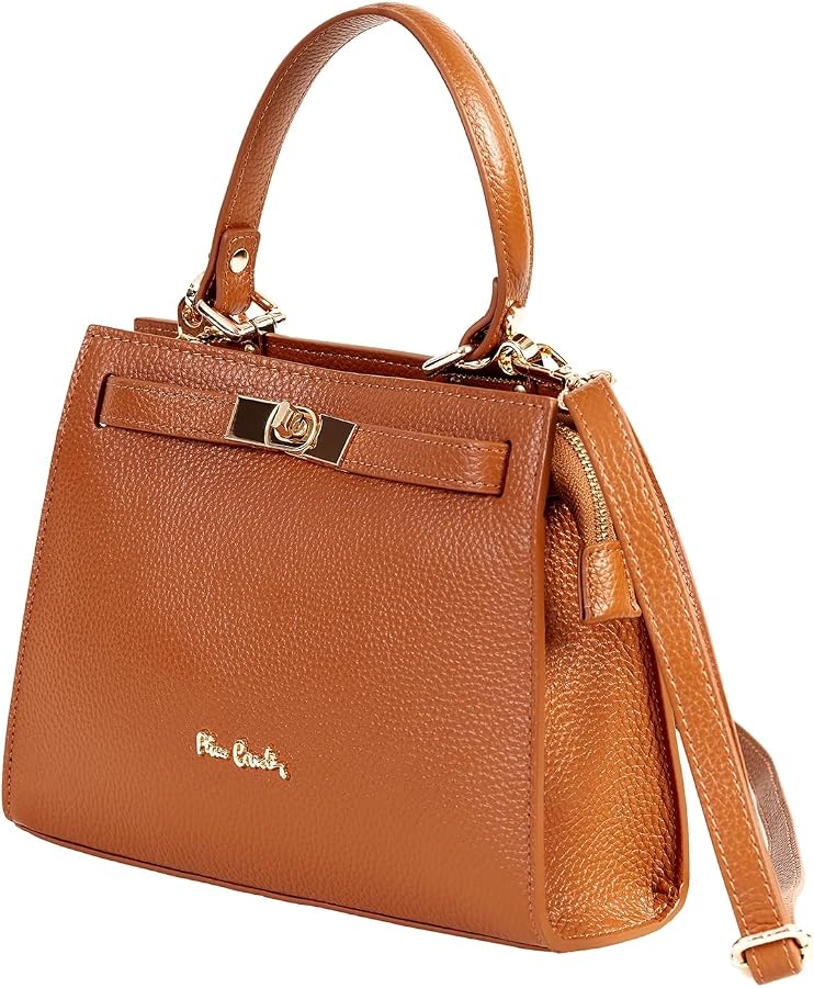Sac Femme Pierre Cardin En Cuir Véritable - Grand Shopper Élégant à Bandoulière, Fabriqué En Italie