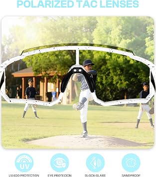DUCO 22g Kids Baseball Sunglasses for Boys Girls Age 6-16 - DK310