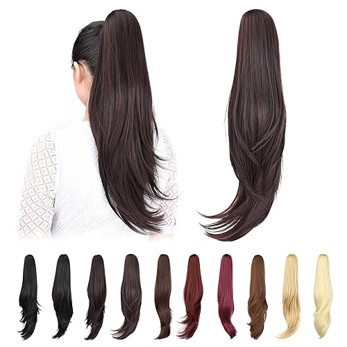 Miniatura 287 de Brown ponytail extension,16" claw clip hair extensions ponytail short curly hair ponytail Extension Natural Looking Synthetic Hairpiece for Women