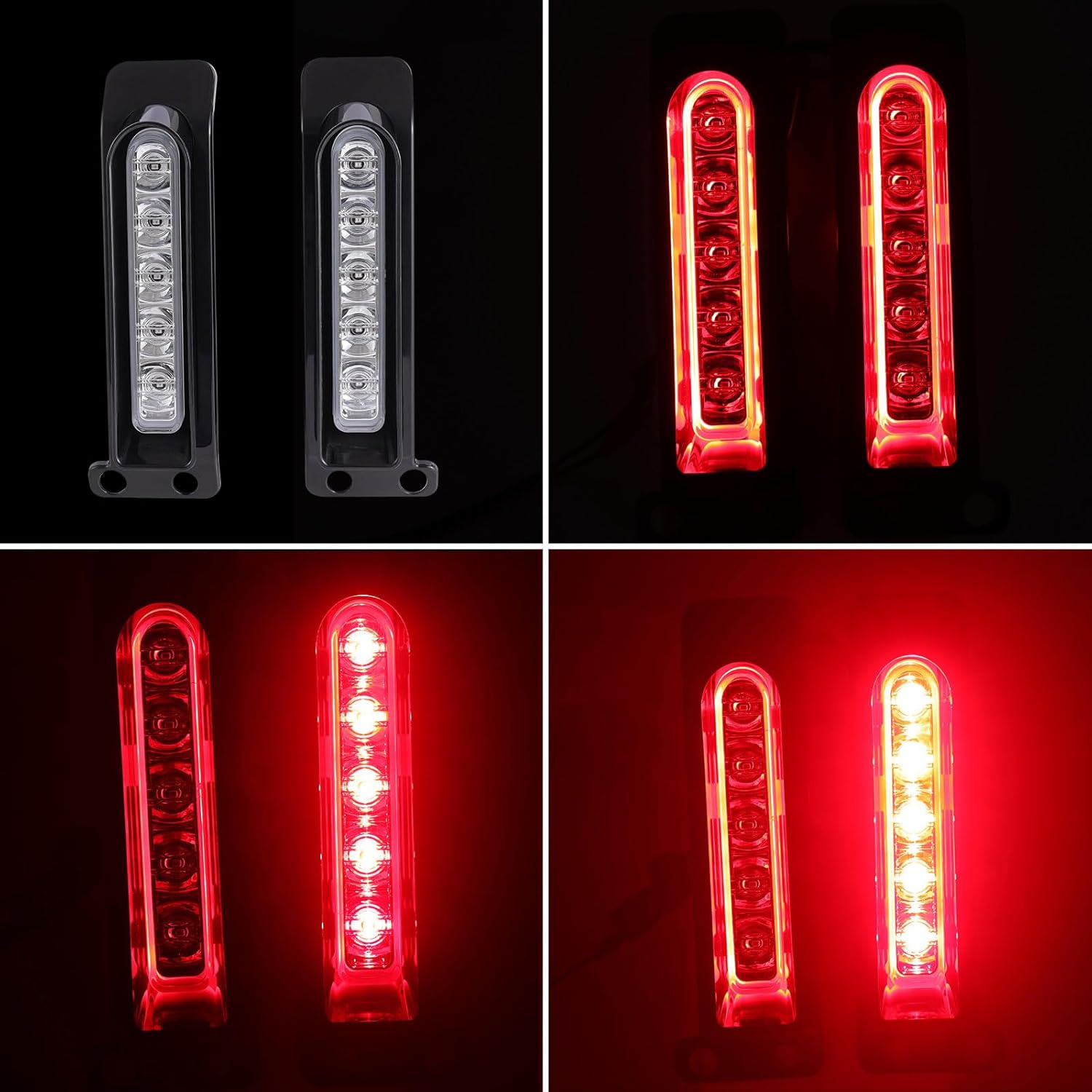LED Filler Panel Lights Rear Fender Light Turn Signals Lamp Brake Tail Lights Fit for Harley Touring Electra Glide Ultra Limited Road King Road Glide 2014-2024(Black Housing Transparent Lens)