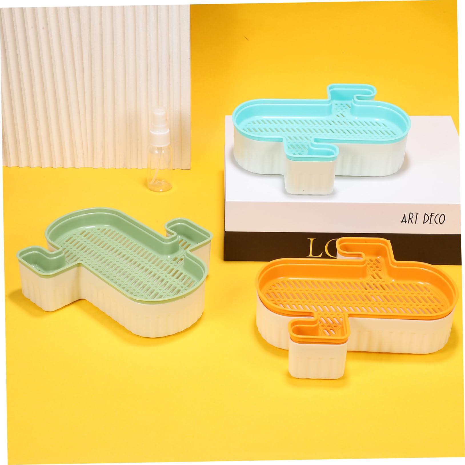 Happyyami Caja de Hierba para Gatos sin Tierra con Diseño de Doble Capa y Botella de Agua Transparente, Adecuado para Celebración Verano y Jardinería Interior