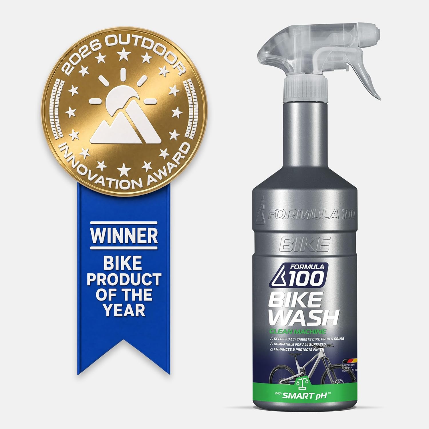 Clean Machine Bike Wash for Cleaning Bicycles & Electric Bikes No-Run Gel Formula Works on All Surfaces, Lifts Away Dirt & Grime | bike-oils