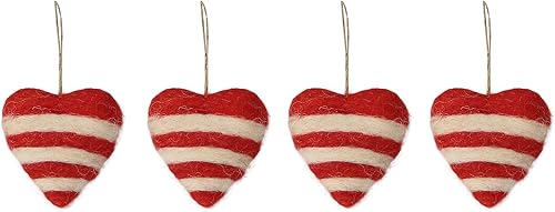 De Kulture - Bola colgante de fieltro de lana de alta calidad, hecha a mano, con forma de corazón, con aguja, respetuosa con el medio ambiente,