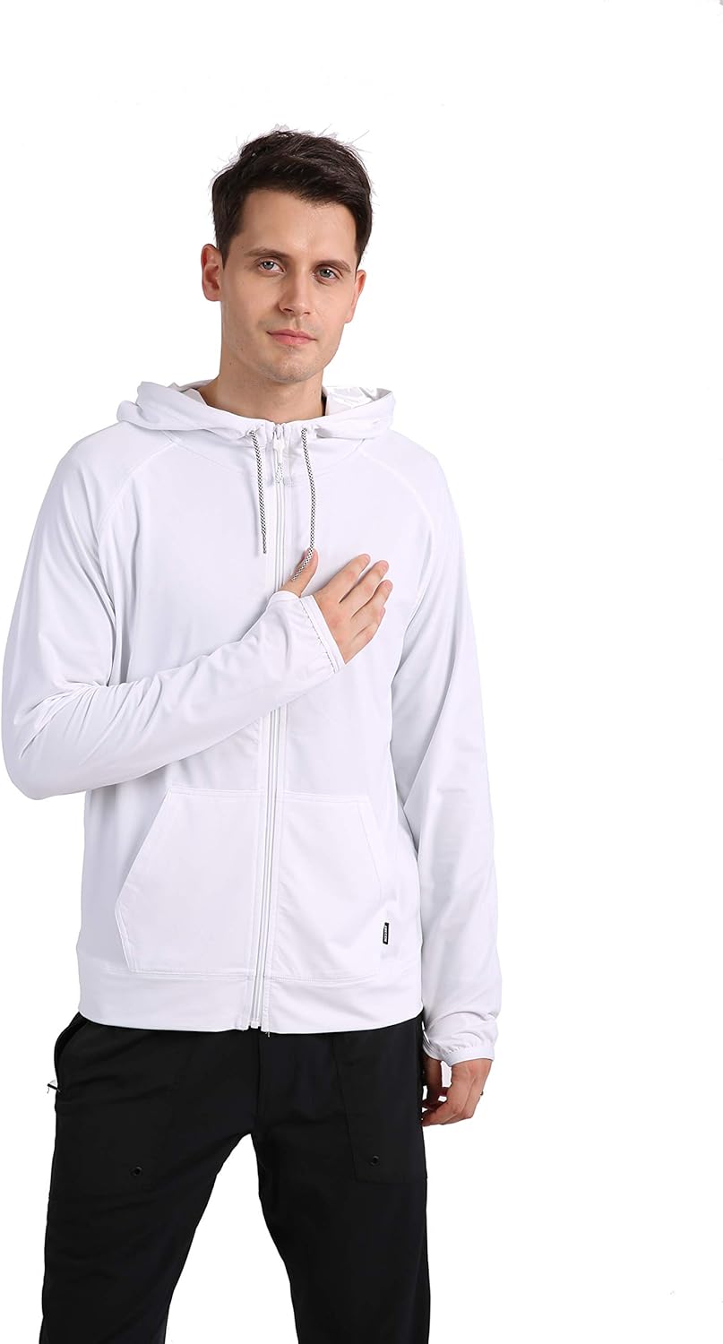 ARECON Men's UPF 50+ Running Stretch Jacket Slim Fit Tracksuit Hoodie Long Sleeve Full-Zip Jogging Sports Fitness Gym Shirt : Sports & Outdoors