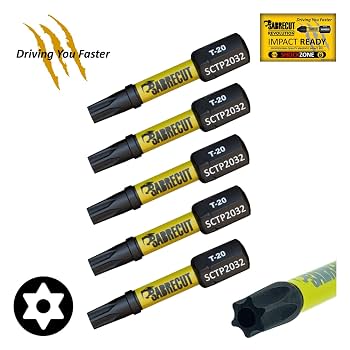 SabreCut SCTX2032_20 Torx-Schlagschrauber-Bits T20 TX20 32mm - 20-teiliges Set Für DeWalt, Milwaukee, Bosch, Makita