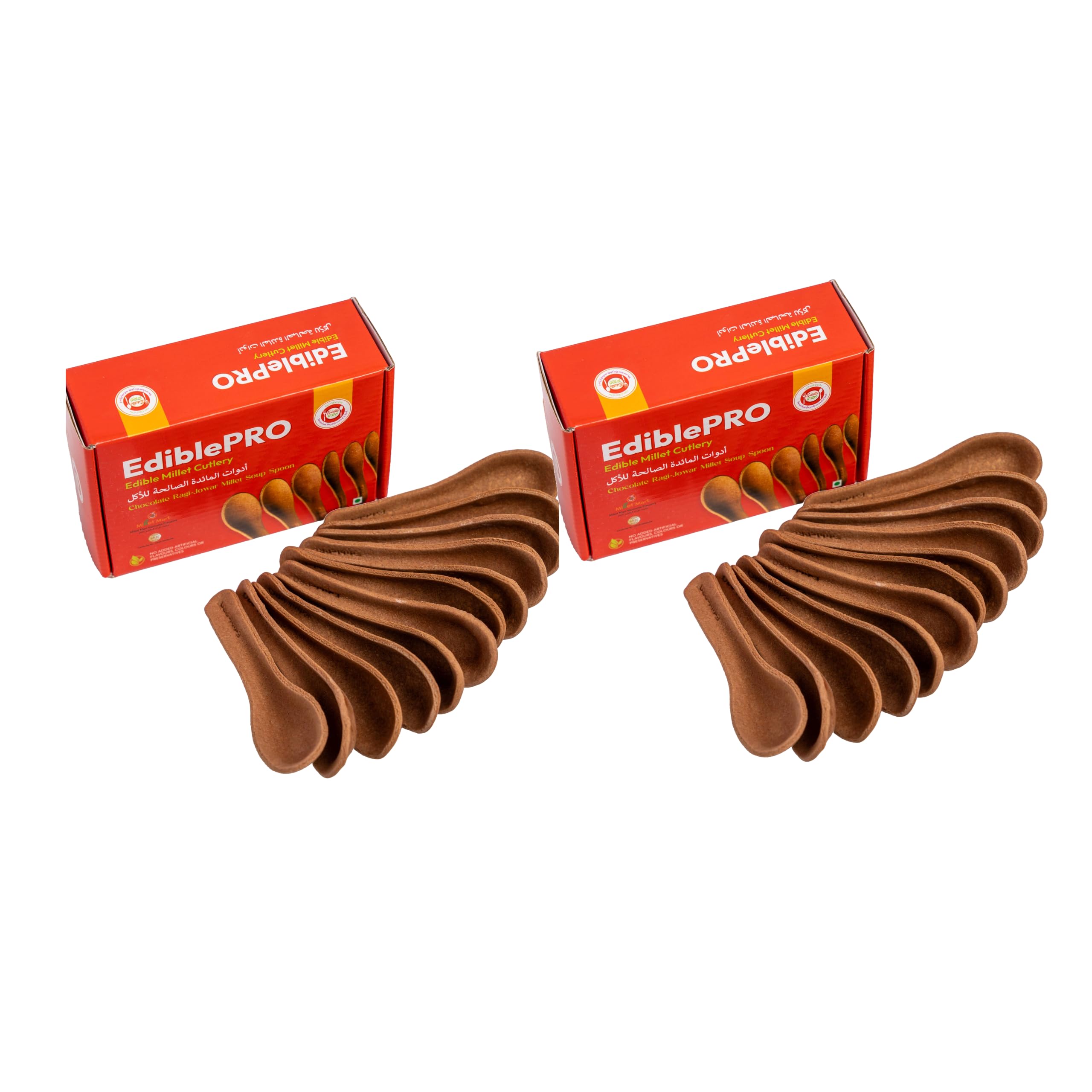EDIBLEPRO Choco Ragi-Jowar Soup Spoon | Premium | Buy 1 Get 1 Offer - 12+12 pcs