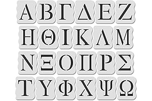 Stencil Stop Greek Alphabet Stickers - 4 Inch Tall Mylar Letters [Perfect...
