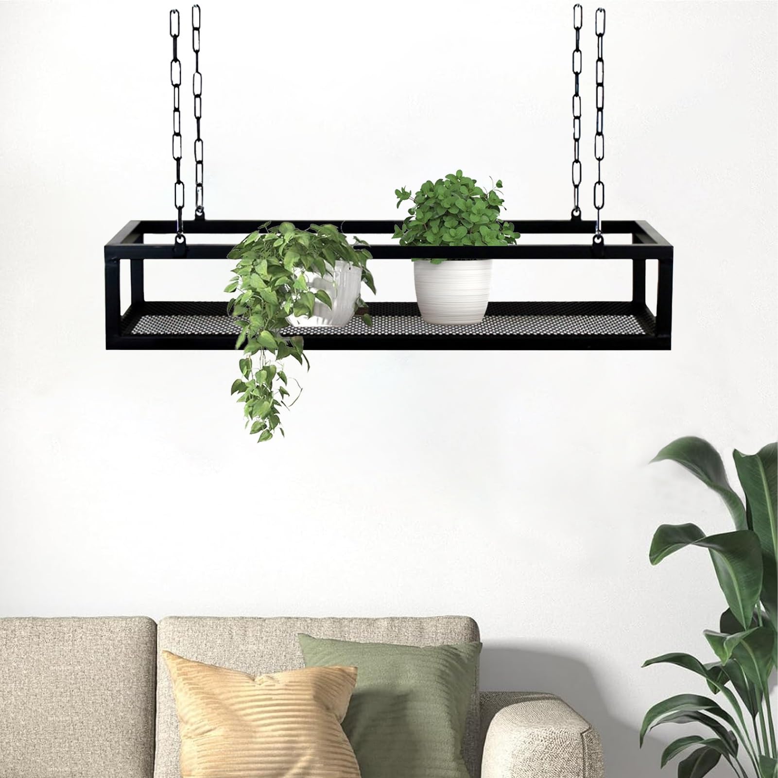 Support de pot de fleurs en métal suspendu au plafond chic