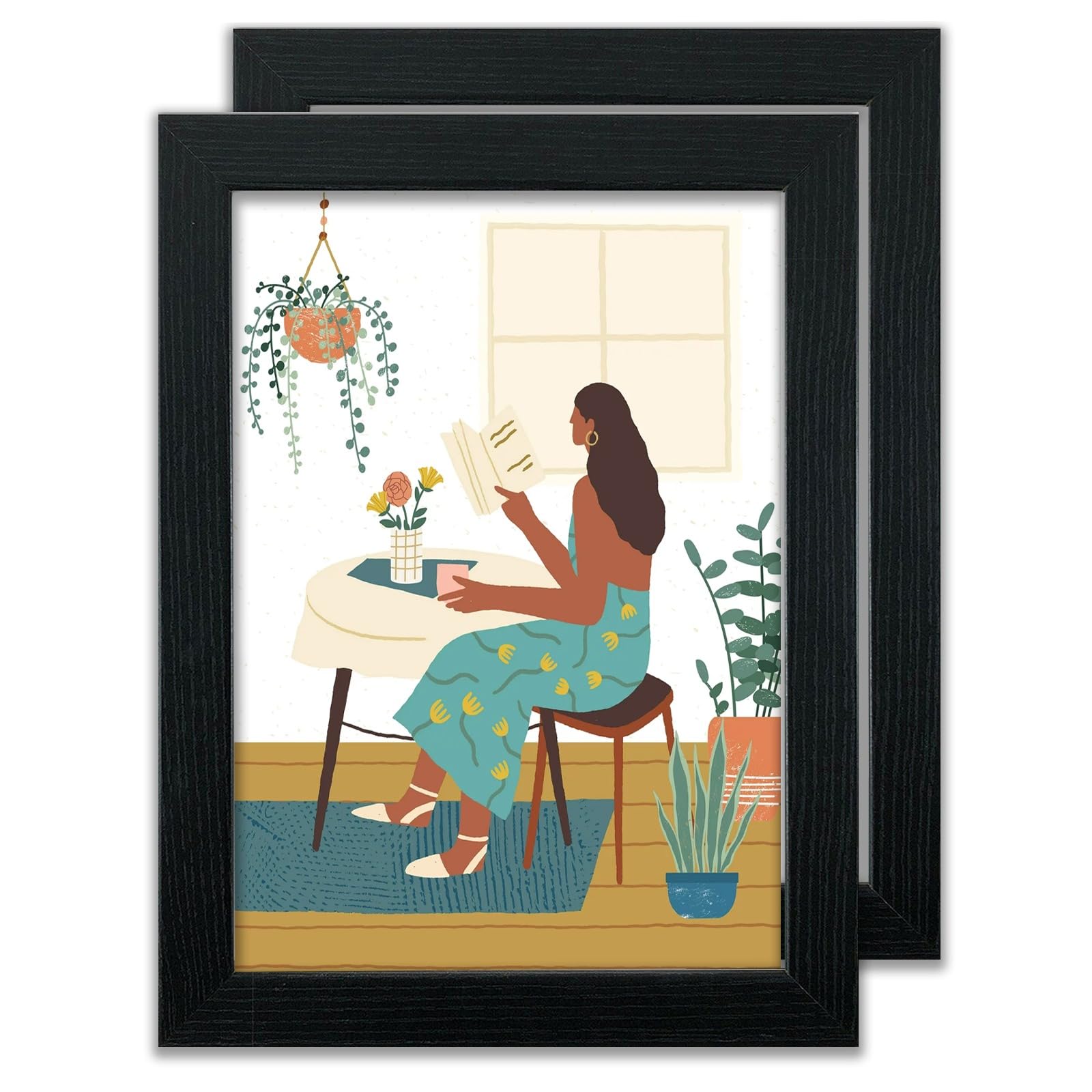 Mh Home Black Photo Frame, Picture Frame, Certificate Frame, Freestanding & Wall Mountable (, A5 (15 X 21 Cm) - 2 Pack)