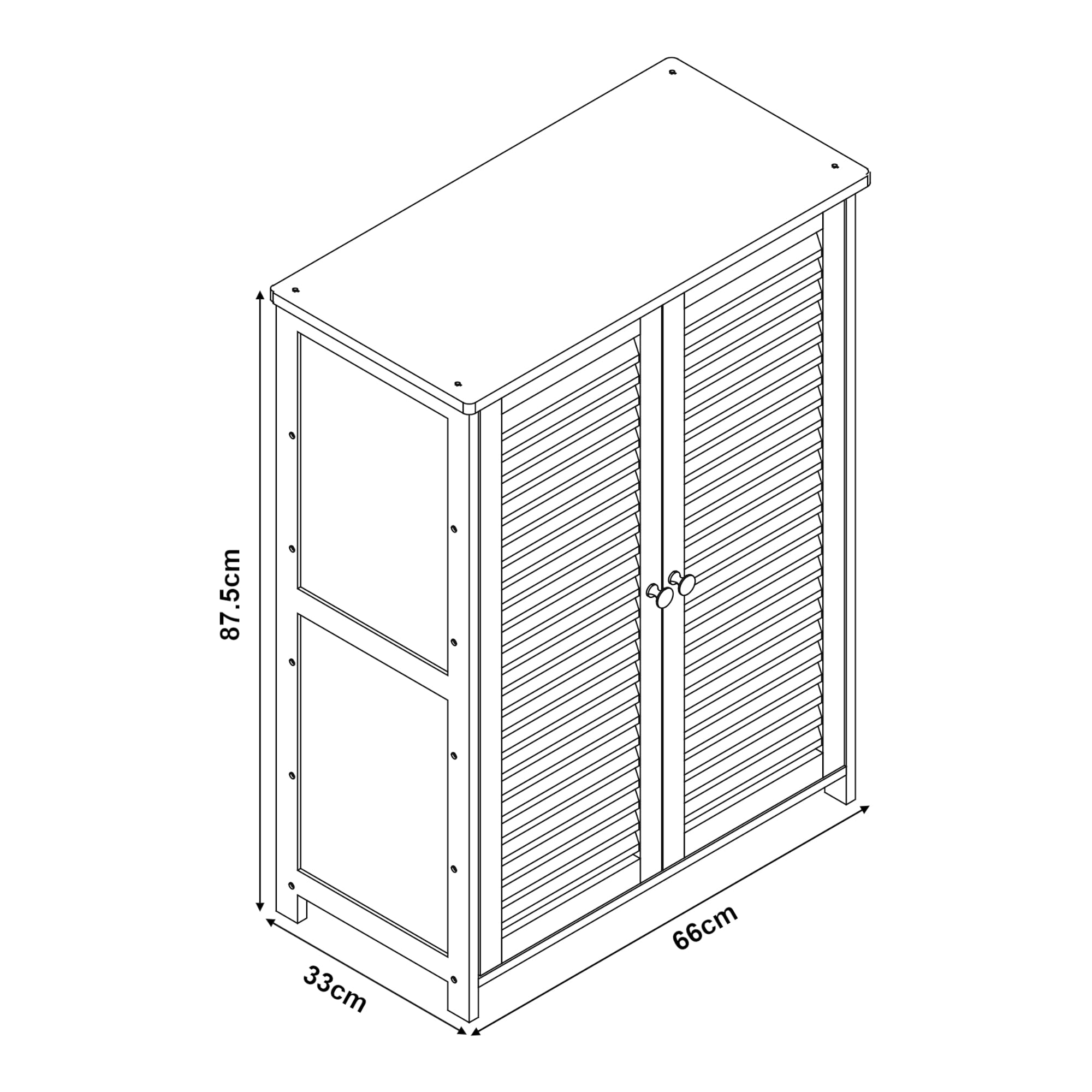 [en.casa] Mueble Zapatero Armario de 5 Niveles Estantería con 5 Estantes y Puertas de Rejilla para 10 Pares de Calzados Buena Ventilación de Bambú 88 x 66 x 33 cm - Natural