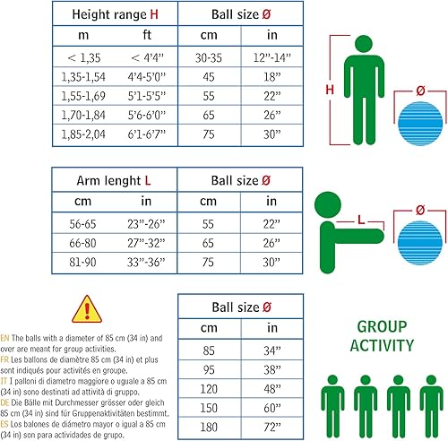 Miniatura 4 de Gymnic Arte Plus - Pelota de ejercicio resistente a explosiones (29.5 in)