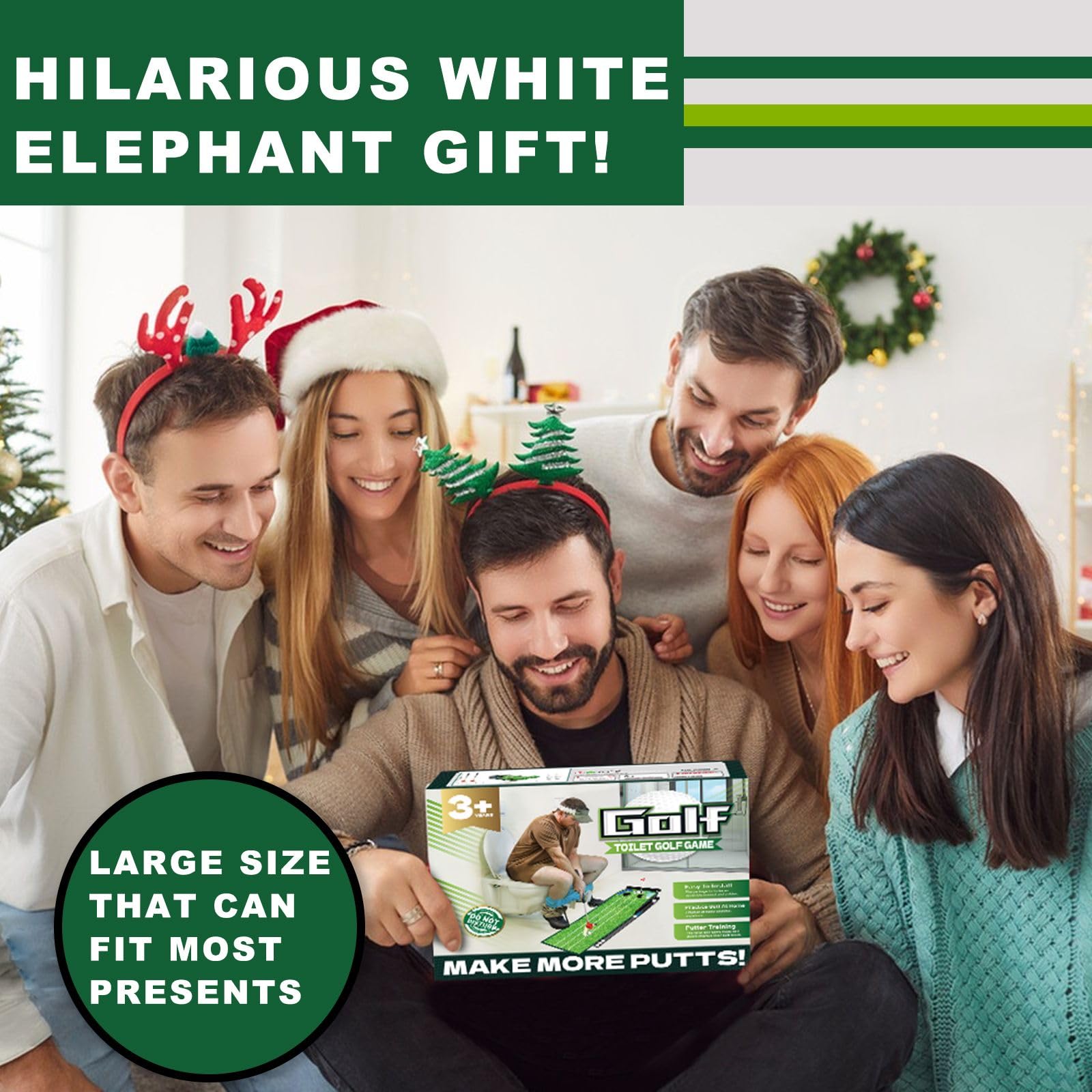 Toilet Golf Empty Box, Funny Prank-shaped Putting Green Hole Set Gag Gifts for Men, Cool White Elephant Gifts for Adults, Hilarious Prank Ideal Gifts Idea Present for Birthday, Father's Day, Christmas