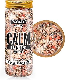 Calm Lavender Epsom Bath Salt with Pink Salt - 100% Natural Aromatherapy, Relaxation and Peaceful Slumber |300g
