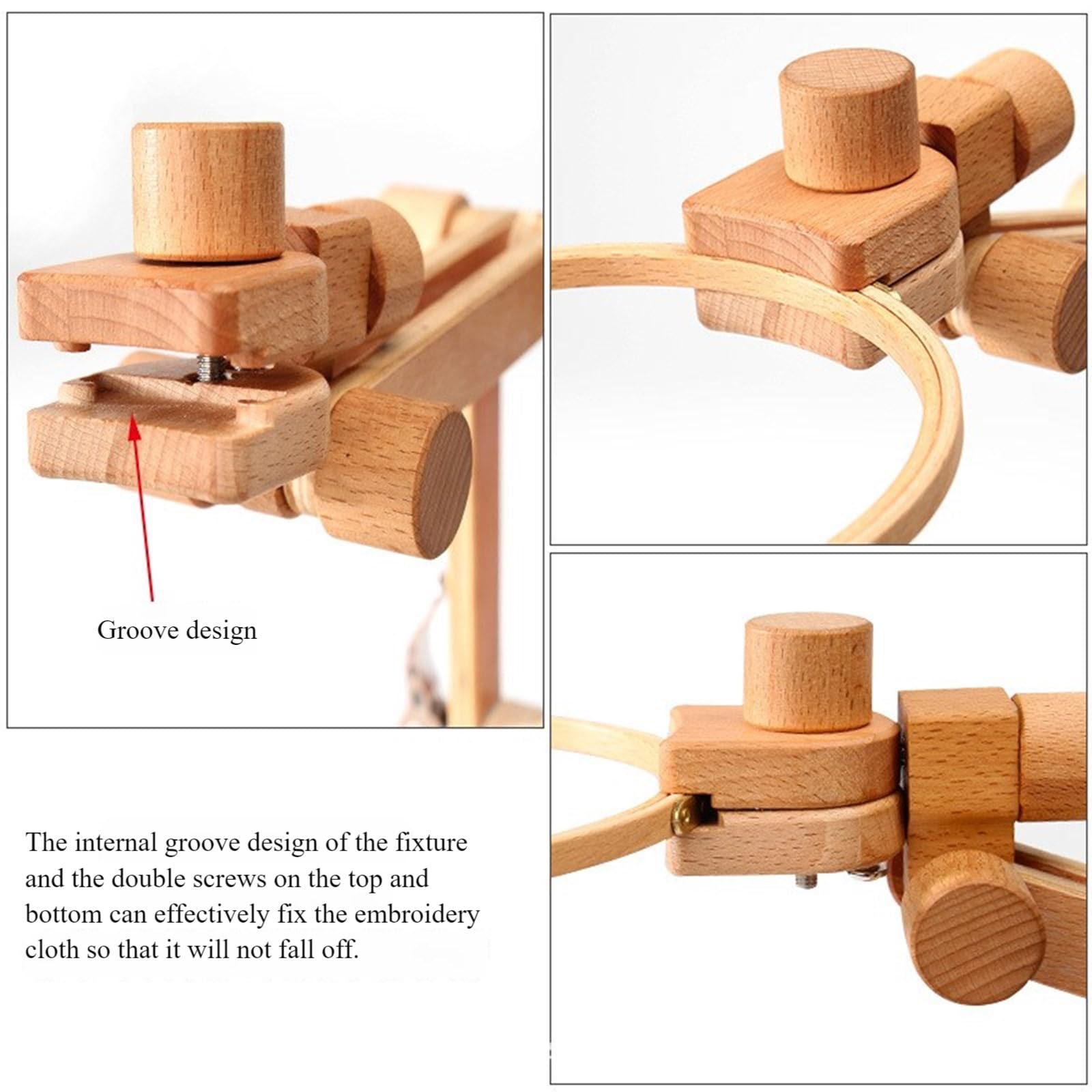 Supporto da tavolo regolabile in legno multifunzionale per ricamo per principianti telaio pieghevole per cucito artigianale
