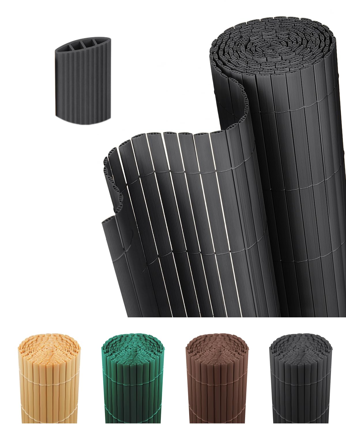 paramondo Estera de PVC Estándar Valla, Privacidad de Balcón y Pantallas, Triple Refuerzo, Cañizo Ocultacion Balcon Protección para Jardín, Terraza, Resistente a la Intemperie, 100 x 500 cm, Gris
