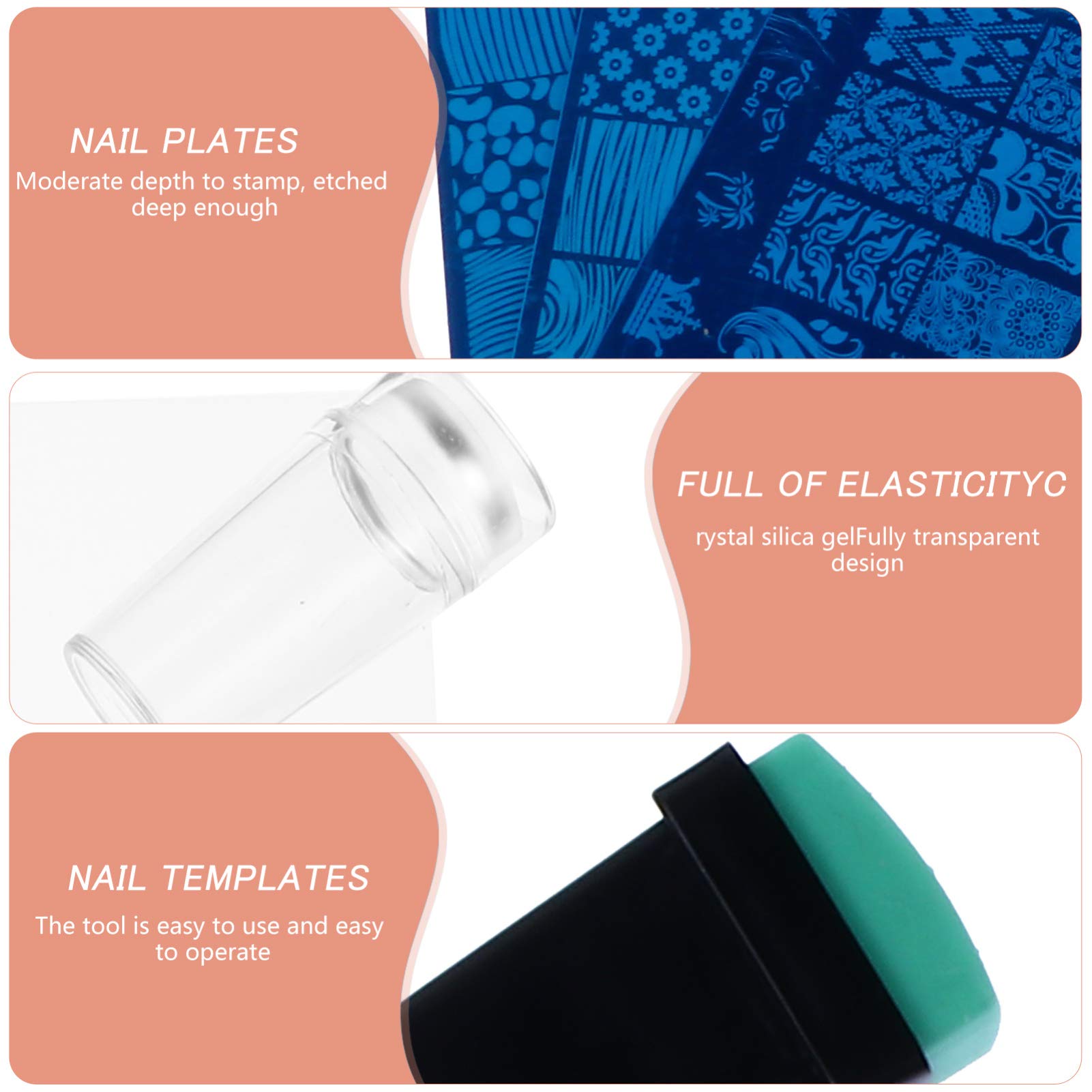 Beavorty 2 Set Di Piastre Per Timbri Per Nail Art in Acciaio Inossidabile Set Di Modelli Per Timbri Per Unghie Stencil Per Timbri Per Manicure 13 Pezzi * 2