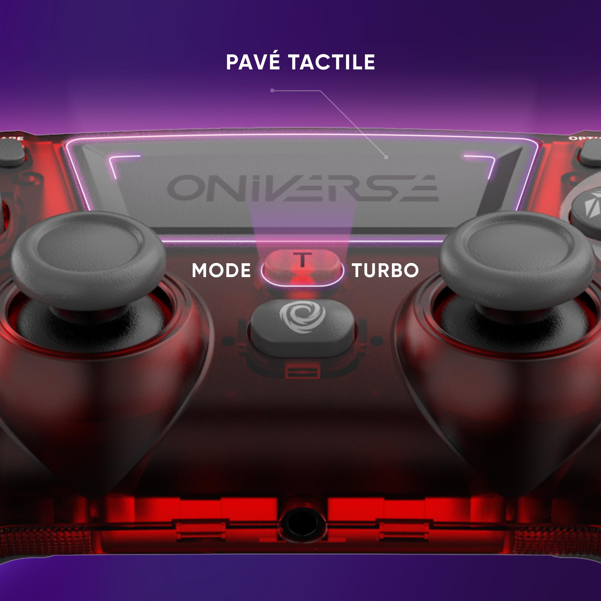 ONIVERSE Manette Sans fil Bluetooth Rouge (PS4 PC Mobile)