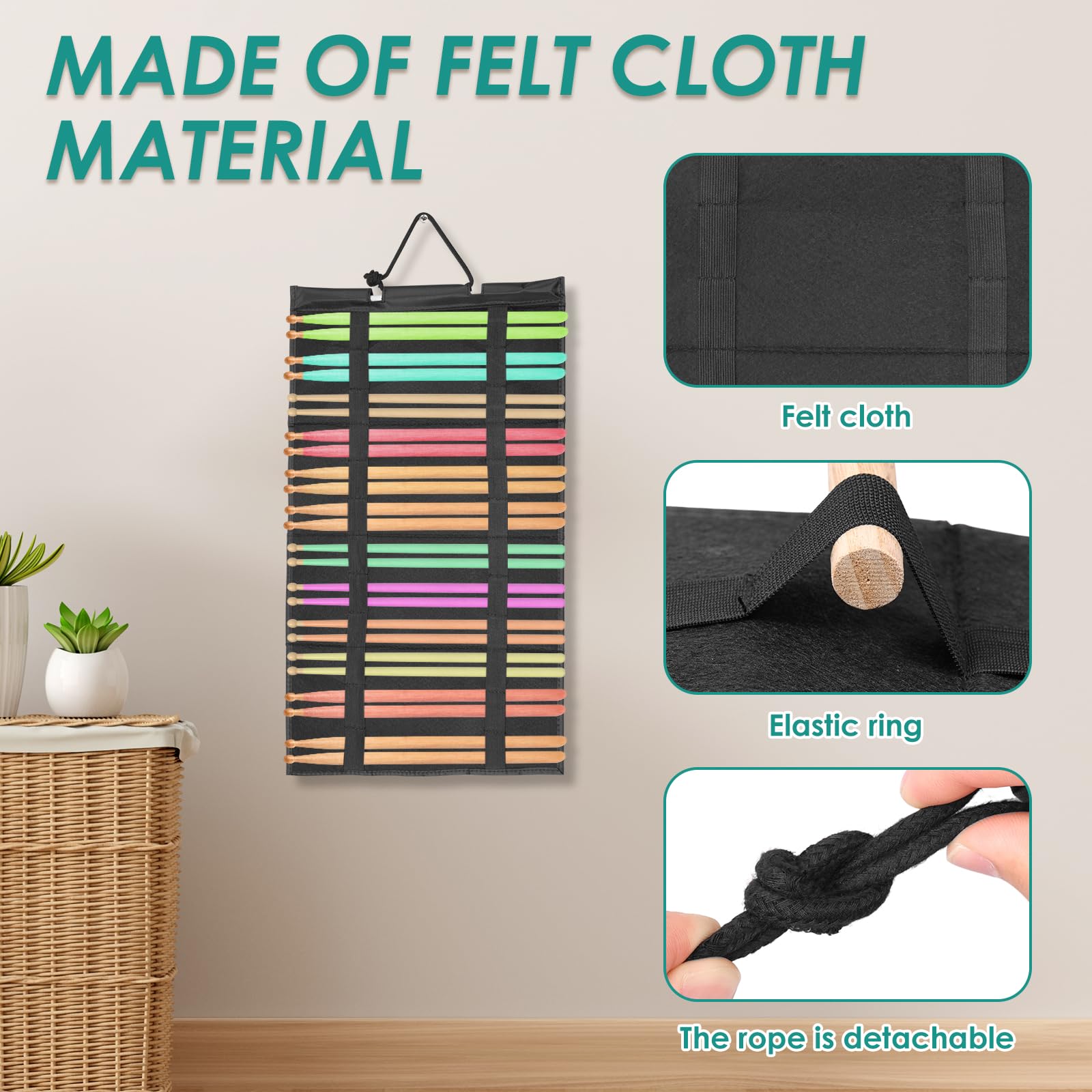 ZLHETWT Drumsticks Display Holder, Drumstick Wall Rack, Drumsticks Display Rack, Drum Stick Rack, Drum Stick Display Rack, Portable Drumstick Wall Rack for Drummers