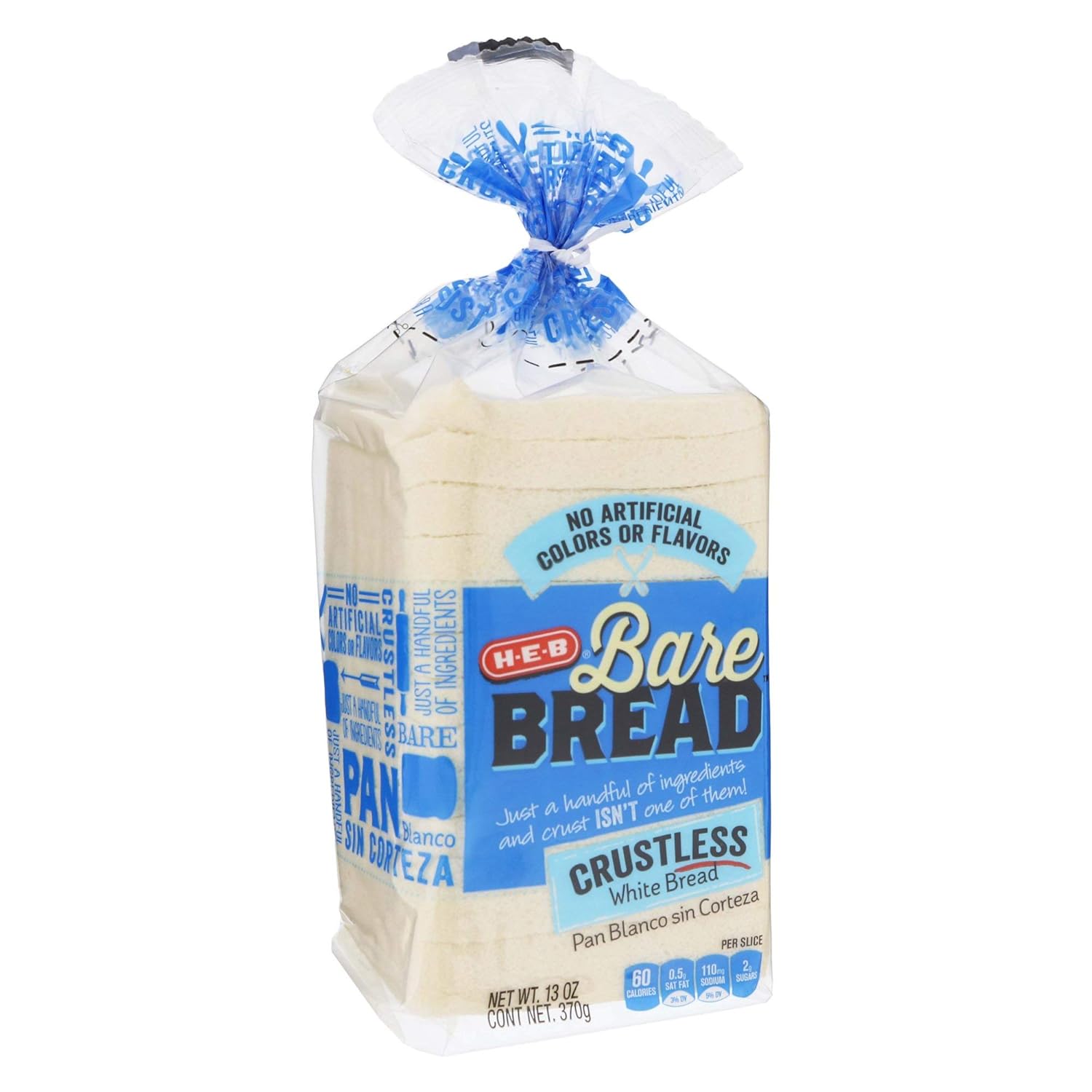 HEB Bare Bread Crustless White Bread 12.5 Oz (Pack of 2